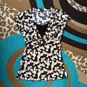 Janana’s Black, White, and Tan Polka Dot Blouse
